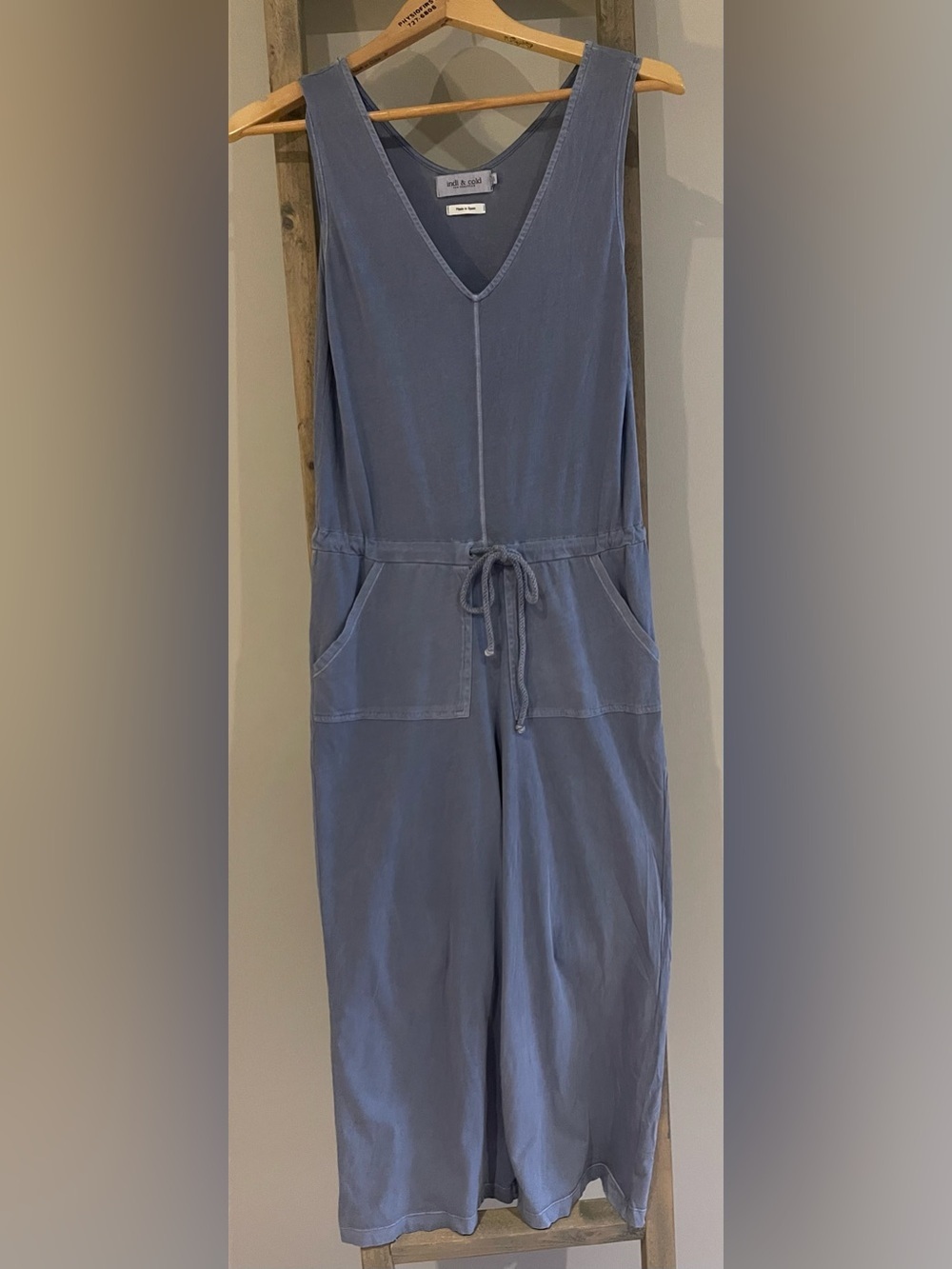 indi & cold v-neck jumpsuit Slate Blue size xsmall